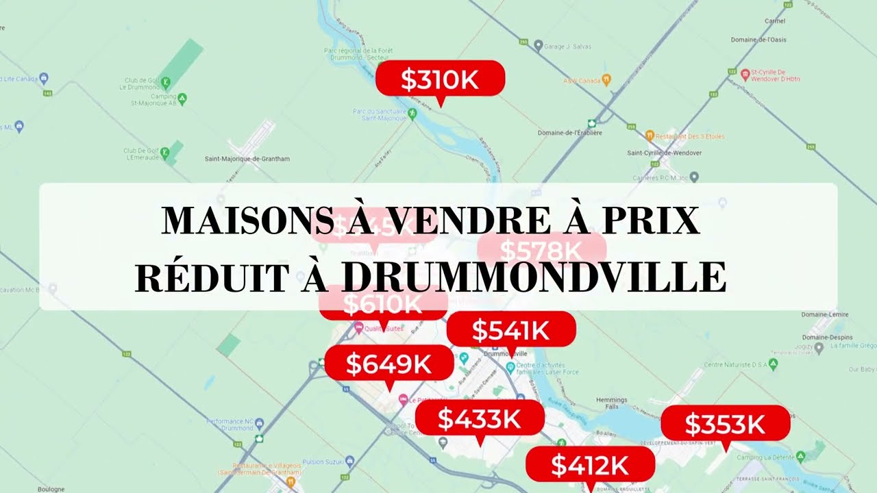 Maisons à vendre à prix réduit à Drummondville!