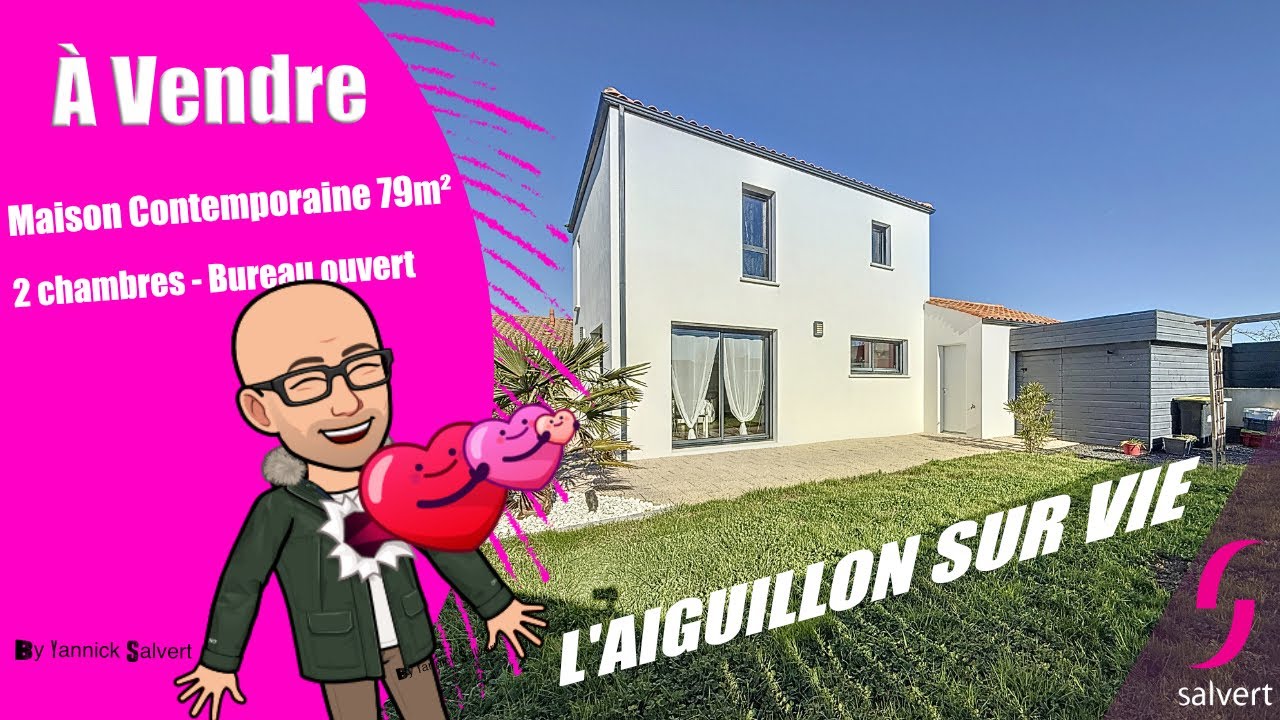 Maison contemporaine à vendre - 2017 - 2 ch - 78,91m² - L'AIGUILLON SUR VIE - Vendée