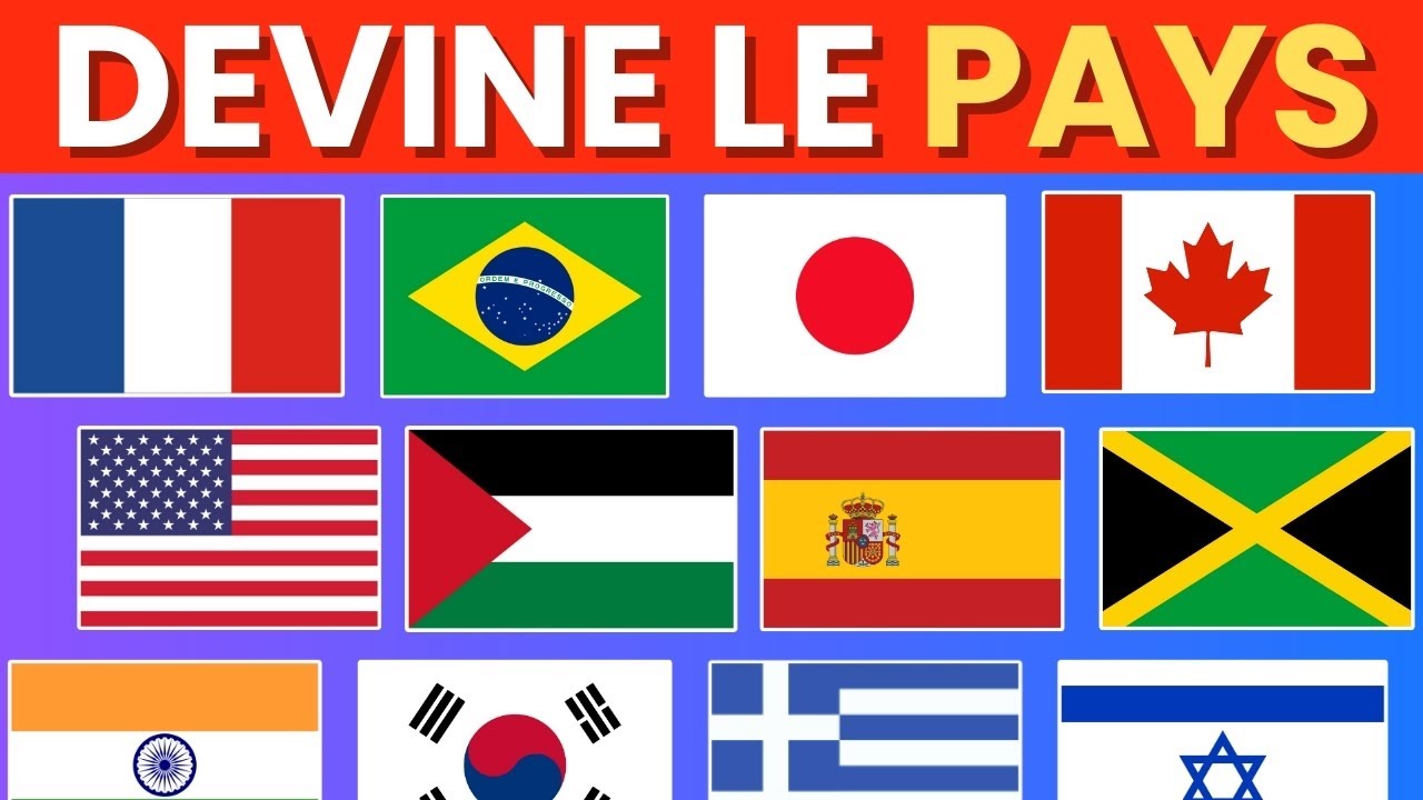 Devine le drapeau Quiz 🇲🇦🇩🇿🇫🇷 | Quizz sur les drapeaux du monde. Niveau Facile à Difficile