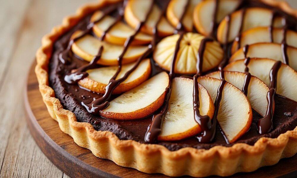 découvrez notre recette gourmande et facile à réaliser de la tarte poires chocolat, un dessert savoureux qui ravira tous les palais.