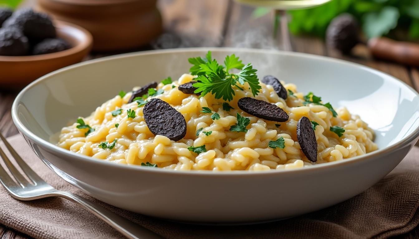 découvrez les secrets du risotto aux truffes, un plat d'exception alliant saveurs raffinées et gourmandise pour émerveiller vos papilles.